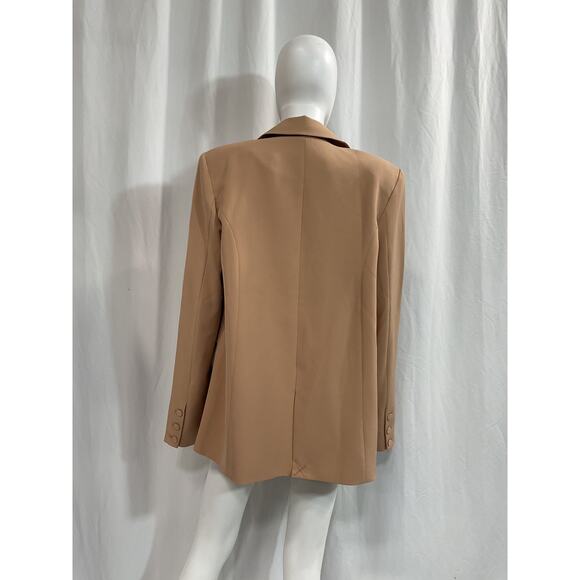 Camila Coelho 'Morena' Tan Crepe Blazer Size S - Picture 3 of 5
